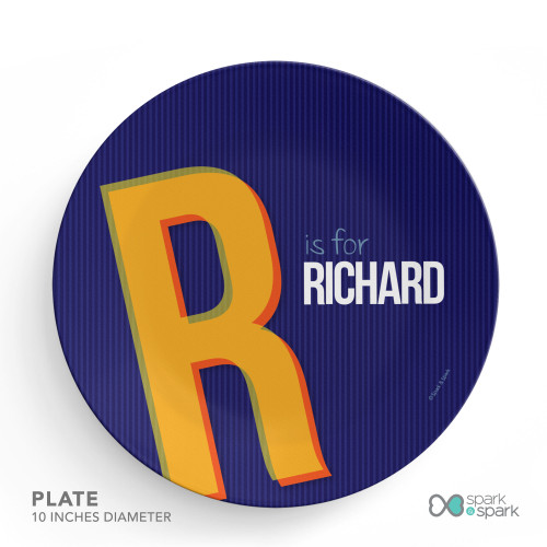Double Initial Blue Kids Placemat
