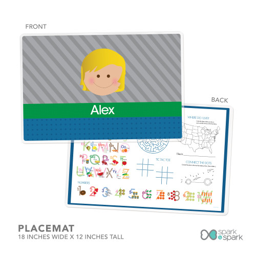 Just Like Me Boy Grey Kids Placemat