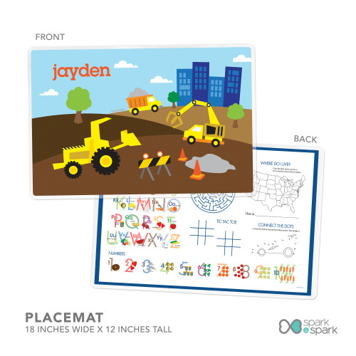 Construction Site Kids Placemat