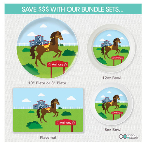 Cute Race Horse Kids Placemat