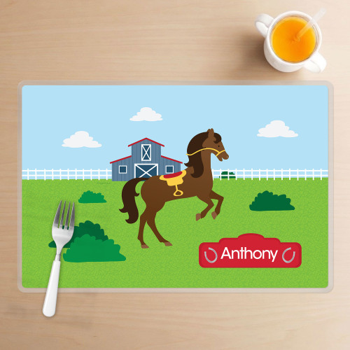 Cute Race Horse Kids Placemat