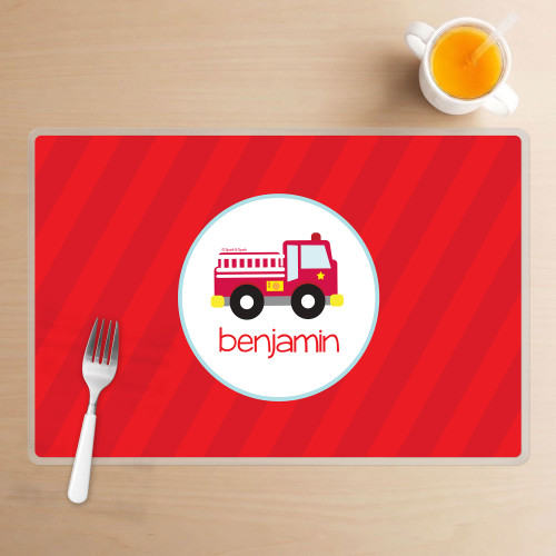 Cute Little Fire Truck Kids Placemats
