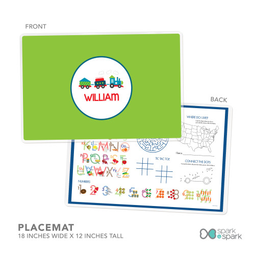 Choo Choo Train Kids Placemats
