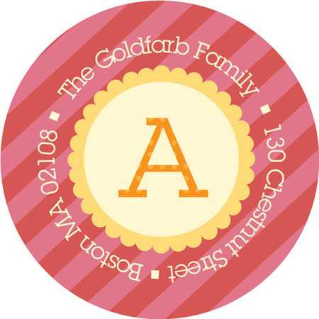 Big Bold Letter Orange Kid Address Labels