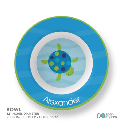 Swimming Blue Turtle Kids Placemat