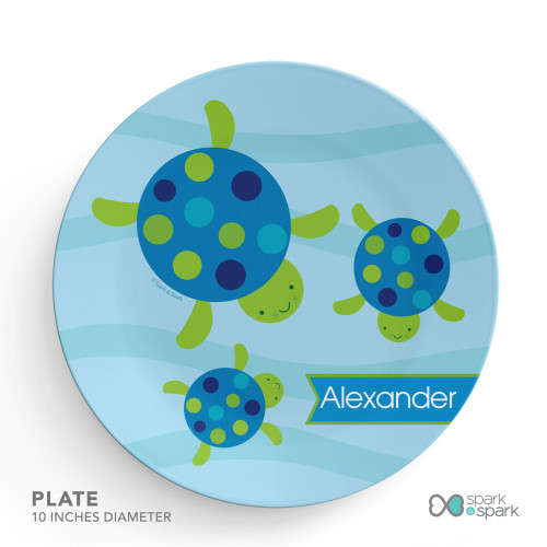 Swimming Blue Turtle Kids Placemat