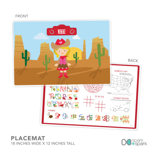 Cowgirl Kids Placemat