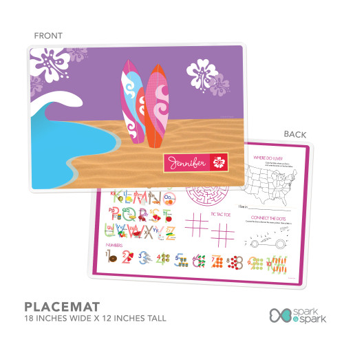 Surfing the Waves Kids Placemat