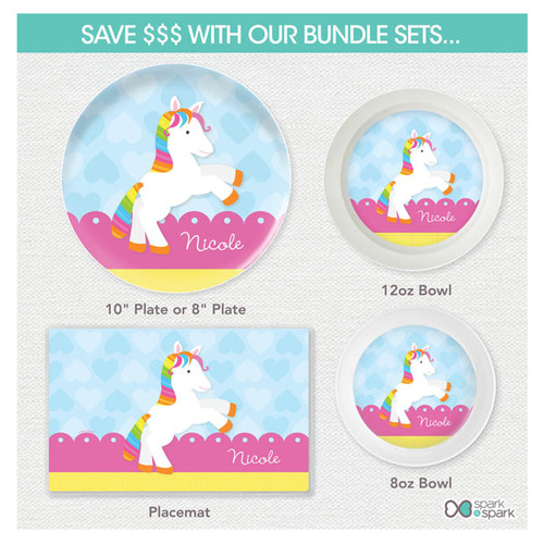 Cute Rainbow Pony Kids Placemat