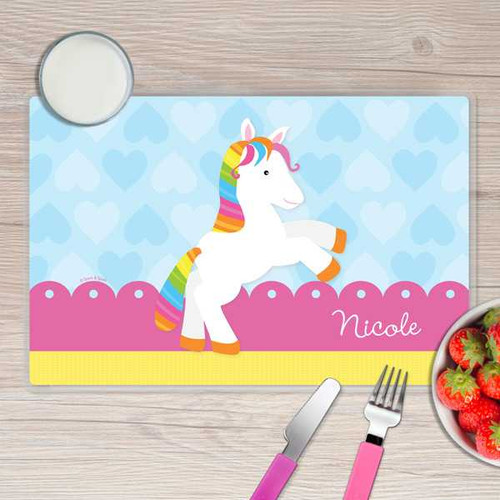 Cute Rainbow Pony Kids Placemat