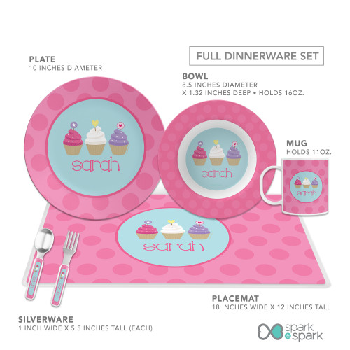 Three Sweet Cupcakes Kids Placemats