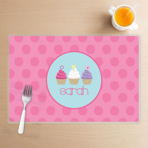 Three Sweet Cupcakes Kids Placemats