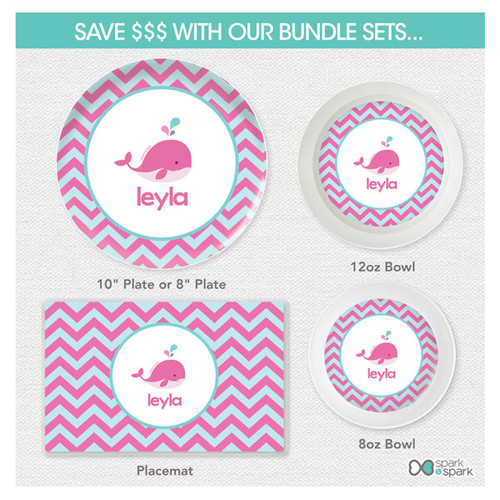 Sweet Pink Whale Kids Placemats