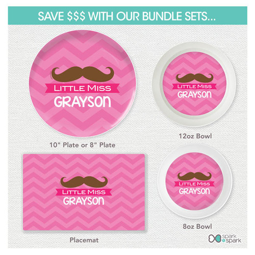 Little Miss Mustache Kids Placemat