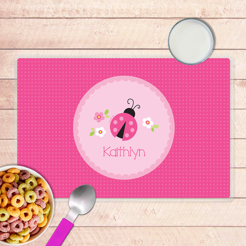 Sweet Pink Lady Bug Kids Placemat