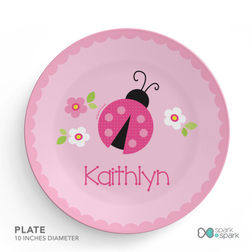 Sweet Pink Lady Bug Kids Placemat