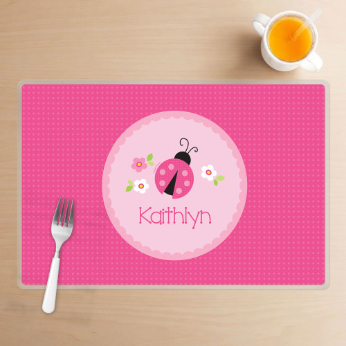 Sweet Pink Lady Bug Kids Placemat