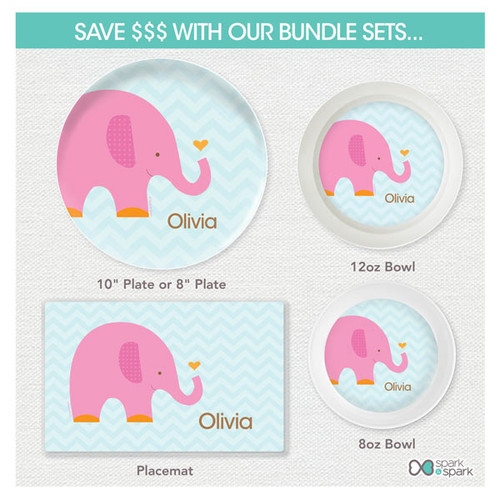 Sweet Pink Elephant Kids Placemat