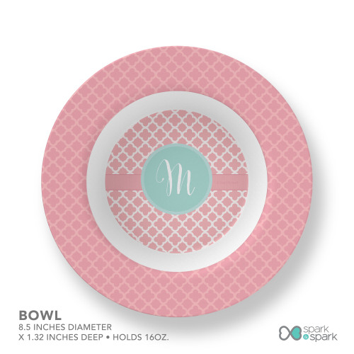 Pretty Pink Quatrefoil Kids Placemat