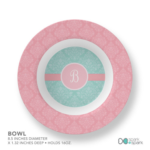 Pretty Blue Damask Kids Placemat