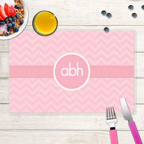 Initials on Chevron Kids Placemat