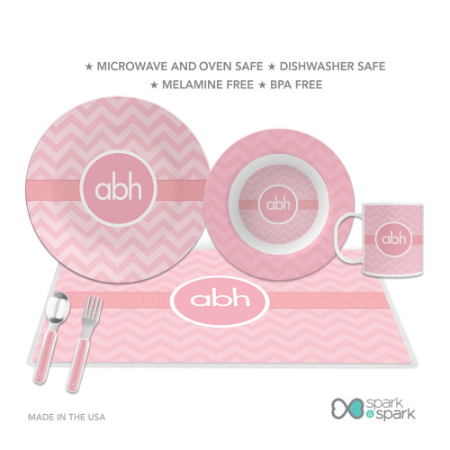 Initials on Chevron Kids Placemat