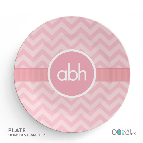 Initials on Chevron Kids Placemat