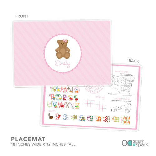 A Sweet Teddy Bear Kids Placemat