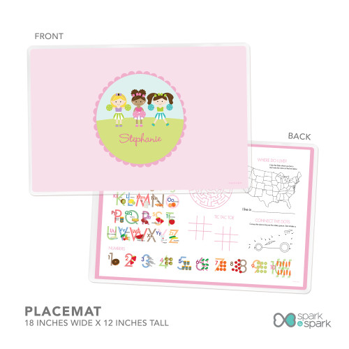 Three Cheerleaders Kids Placemat