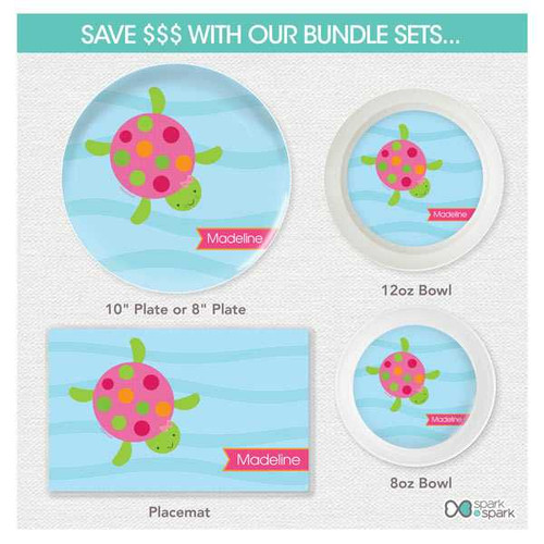 Swimming Pink Turtle Kids Placemat