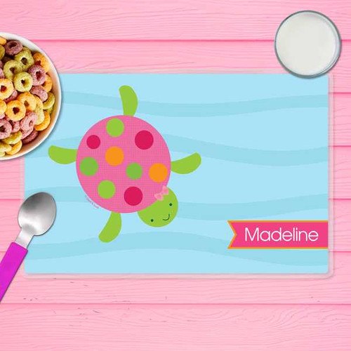 Swimming Pink Turtle Kids Placemat