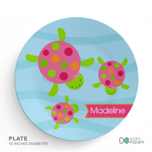 Swimming Pink Turtle Kids Placemat