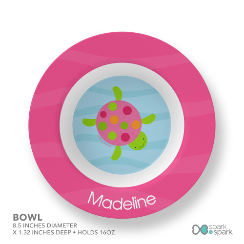 Swimming Pink Turtle Kids Placemat