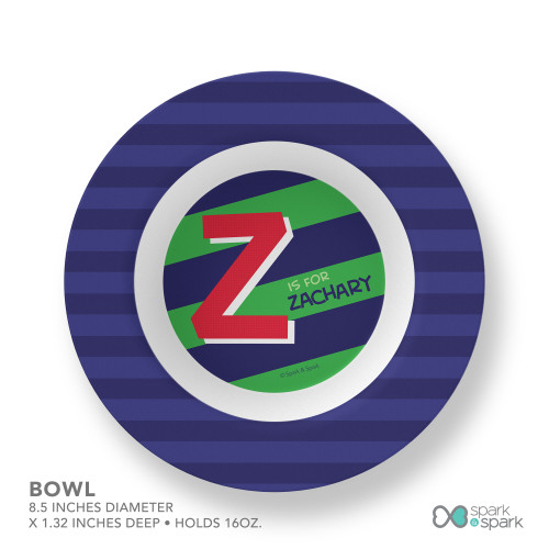 Brilliant Initial Green Kids Bowl