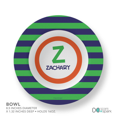 Fun Initials Green Kids Bowl