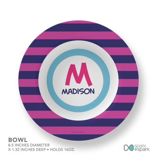 Fun Initials Magenta Kids Bowl