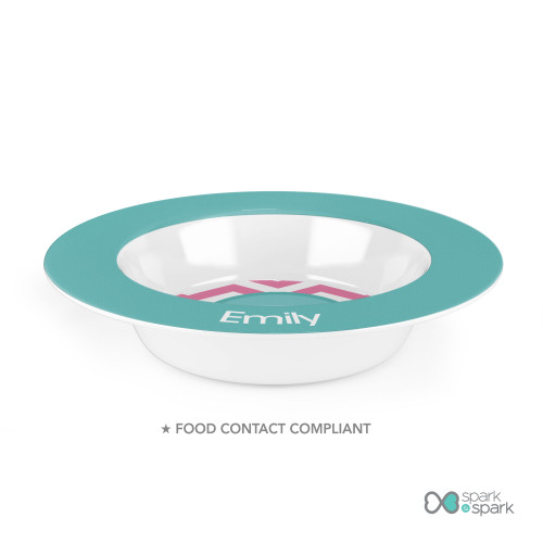 Chevron Pink and Aqua Kids Bowl