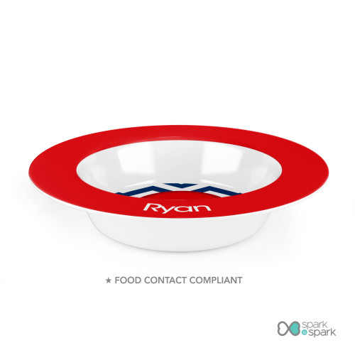 Chevron Navy and Red Kids Bowl