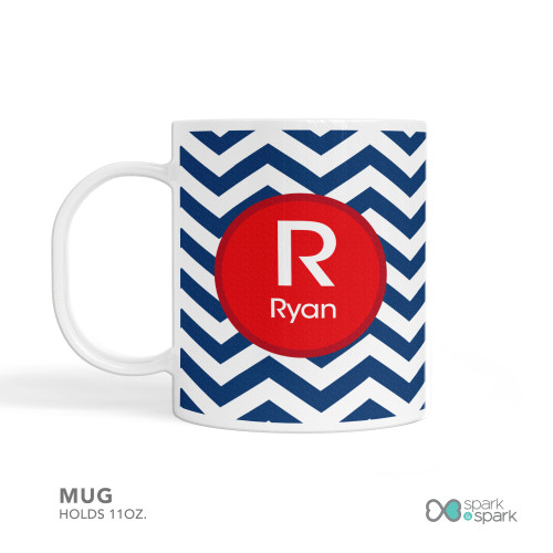 Chevron Navy and Red Kids Bowl