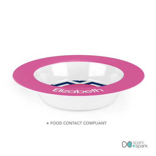 Chevron Blue and Pink Kids Bowl