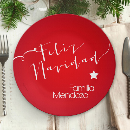 Mensaje de Feliz Navidad Christmas Plate