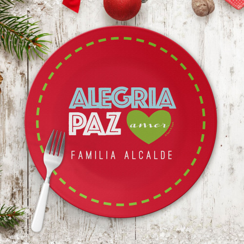 Alegria, Paz y Amor Christmas Plate