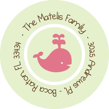 Play Baby Whale Green Childrens Address Labels