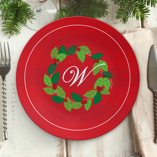 Elegant Wreath Christmas Plate