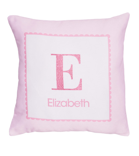 A Shiny Pink Letter Kids Pillows