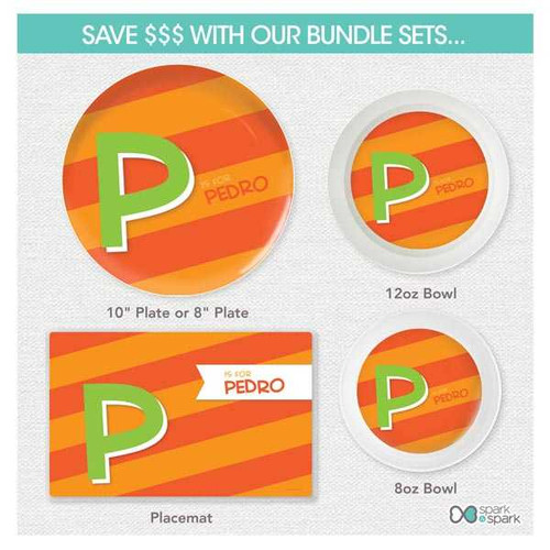 Brilliant Initial Orange Kids Placemat