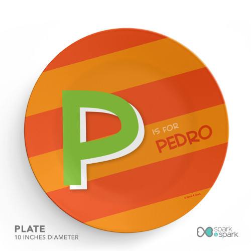 Brilliant Initial Orange Kids Placemat