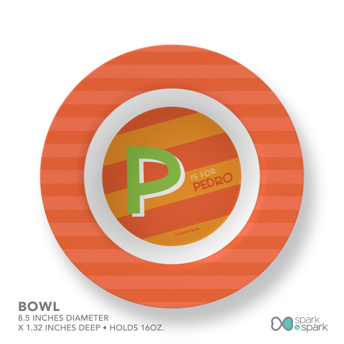 Brilliant Initial Orange Kids Placemat