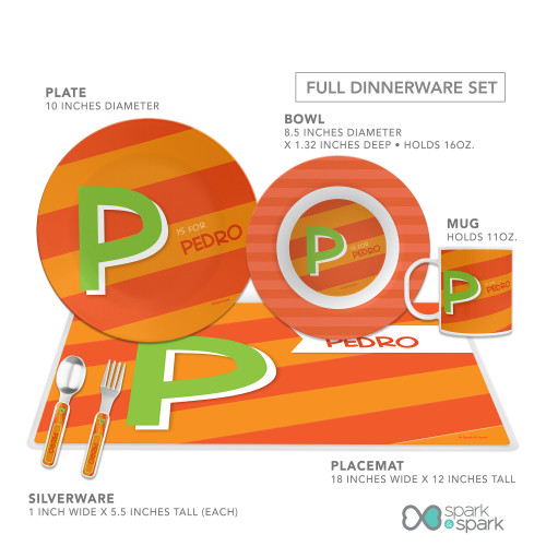 Brilliant Initial Orange Kids Placemat