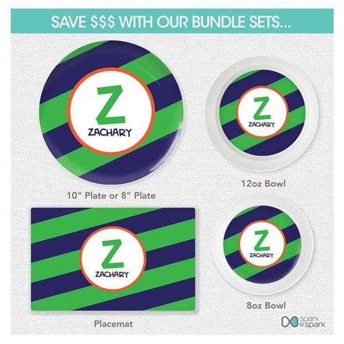 Fun Initials Green Kids Placemat